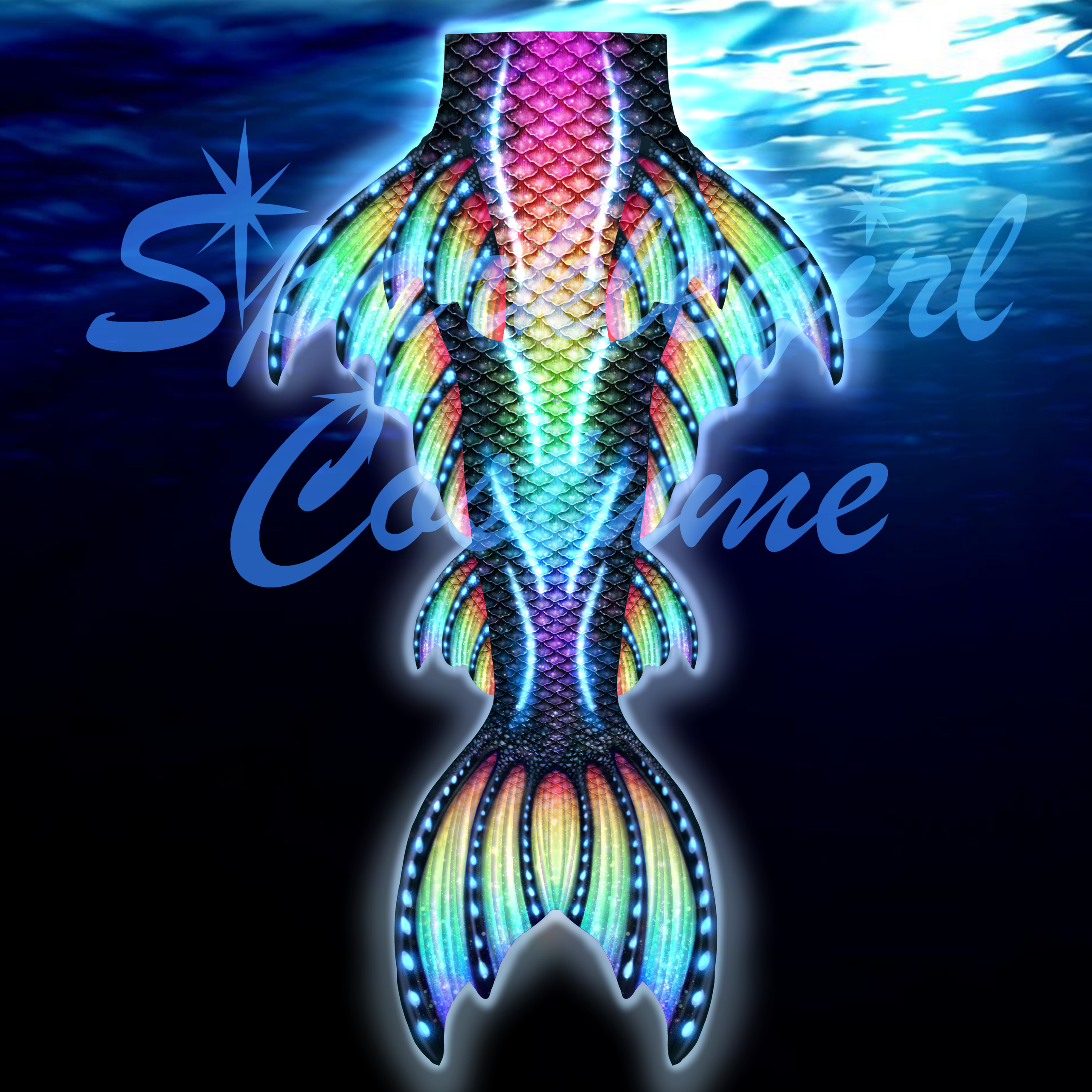 Electric Love Fabric Mermaid Tailskin